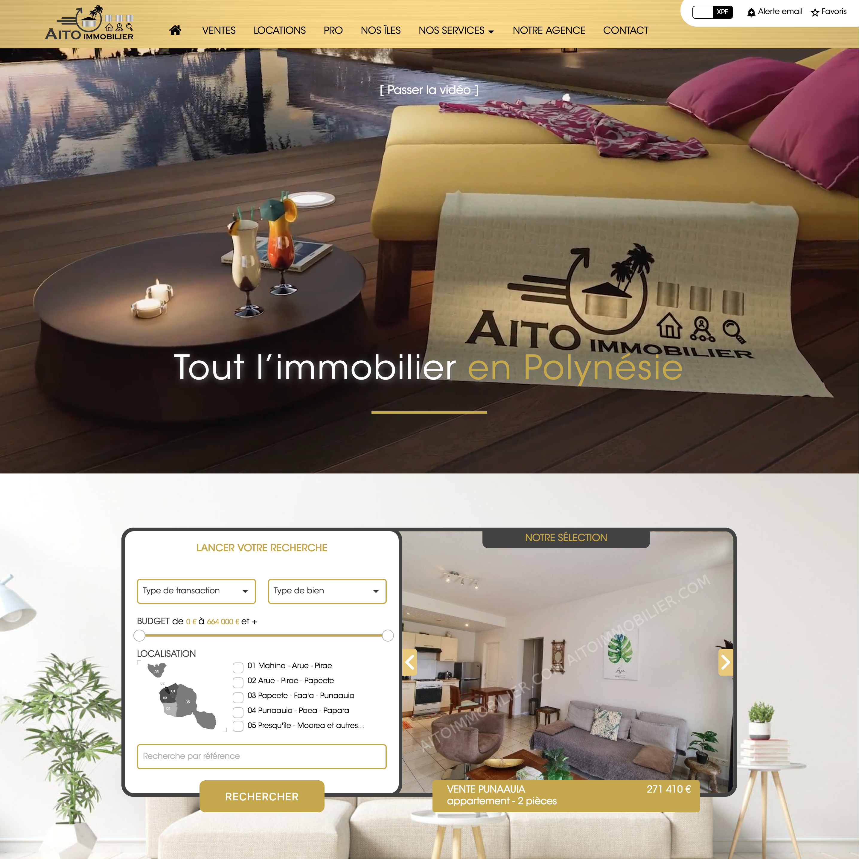 Présentation du site internet AITO Immobilier