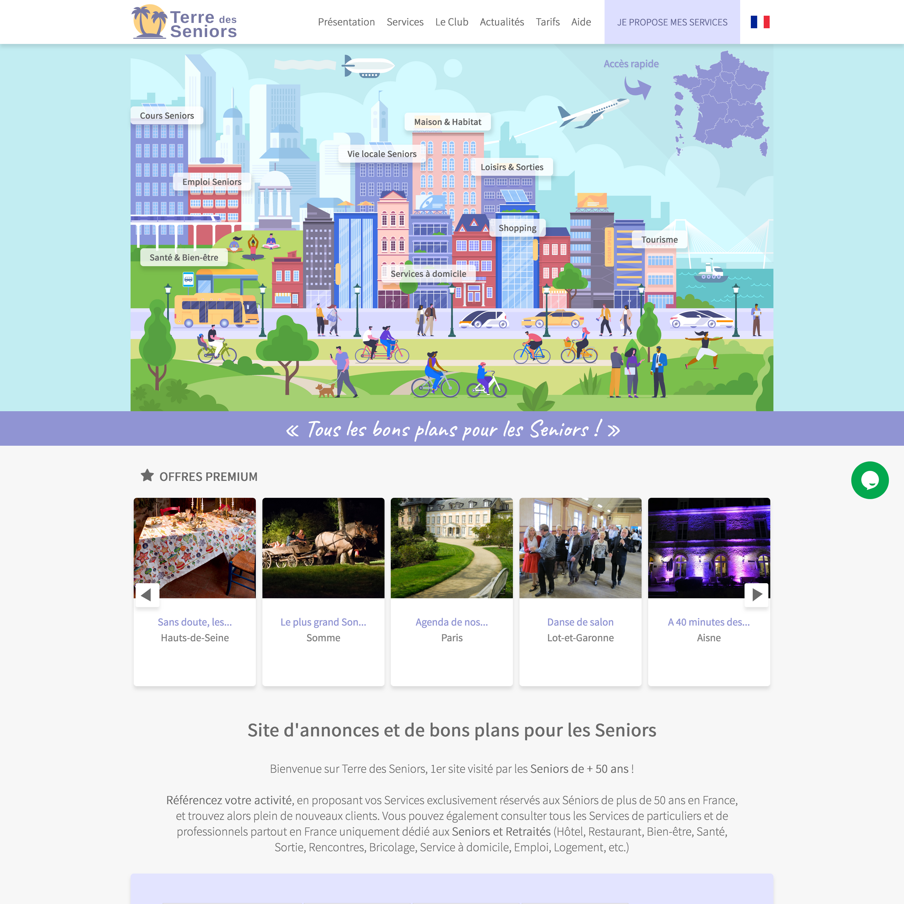Présentation du site internet Terre des séniors